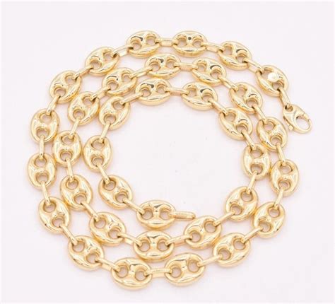 puffed gucci links chain 10k|gucci puffed mariner chain link.